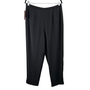 Vintage 90s Kathy Levine High Rise Straight Leg Dress Pants Black Petite L NWT